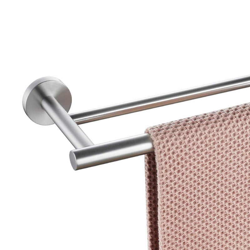 Miyili 24-Inch Bathroom Double Towel Bar Brushed Stainless Steel Bath Towel Rack Holder Wall Mount, A01N60B - Image 1